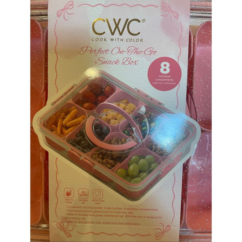 CWC Cook With Color pink snack box NWT - Picture 2 of 7
